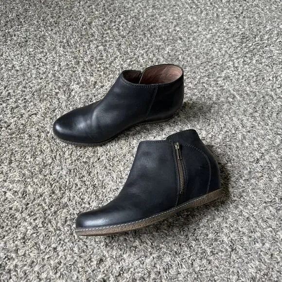 Dansko Leyla Hidden Wedge Ankle Boots Bootie EU 39 US Black